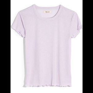 NWT Madewell Sheer Summer Baby Tee - Size L - Iced Lilac